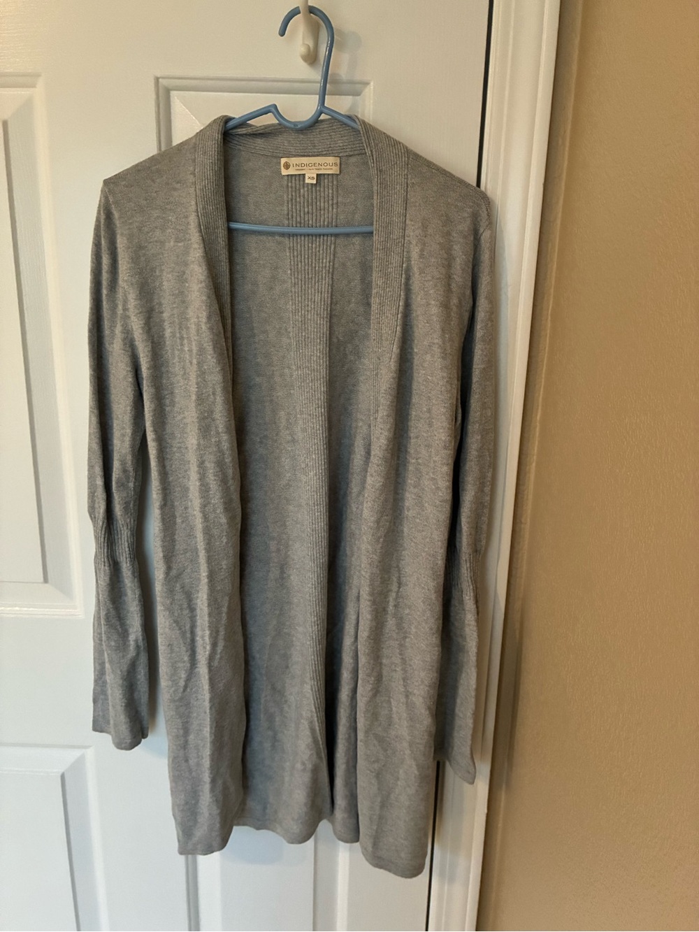 Indigenous Light Gray Open-Front Cardigan